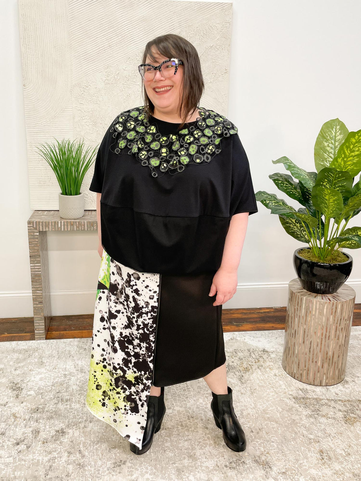 Link Dia Skirt, Green Print - Statement Boutique