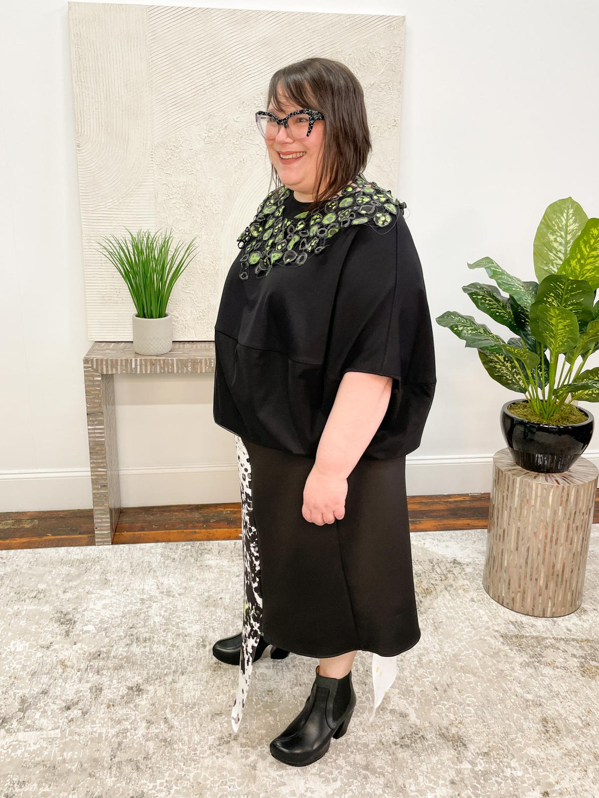 Link Dia Skirt, Green Print - Statement Boutique