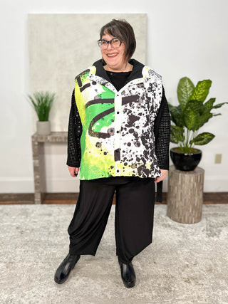 Link Wadi Vest, Green Print - Statement Boutique