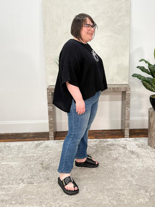 Liverpool Los Angeles Gia Glider Crop Flare with Exposed Buttons, Neola - Statement Boutique