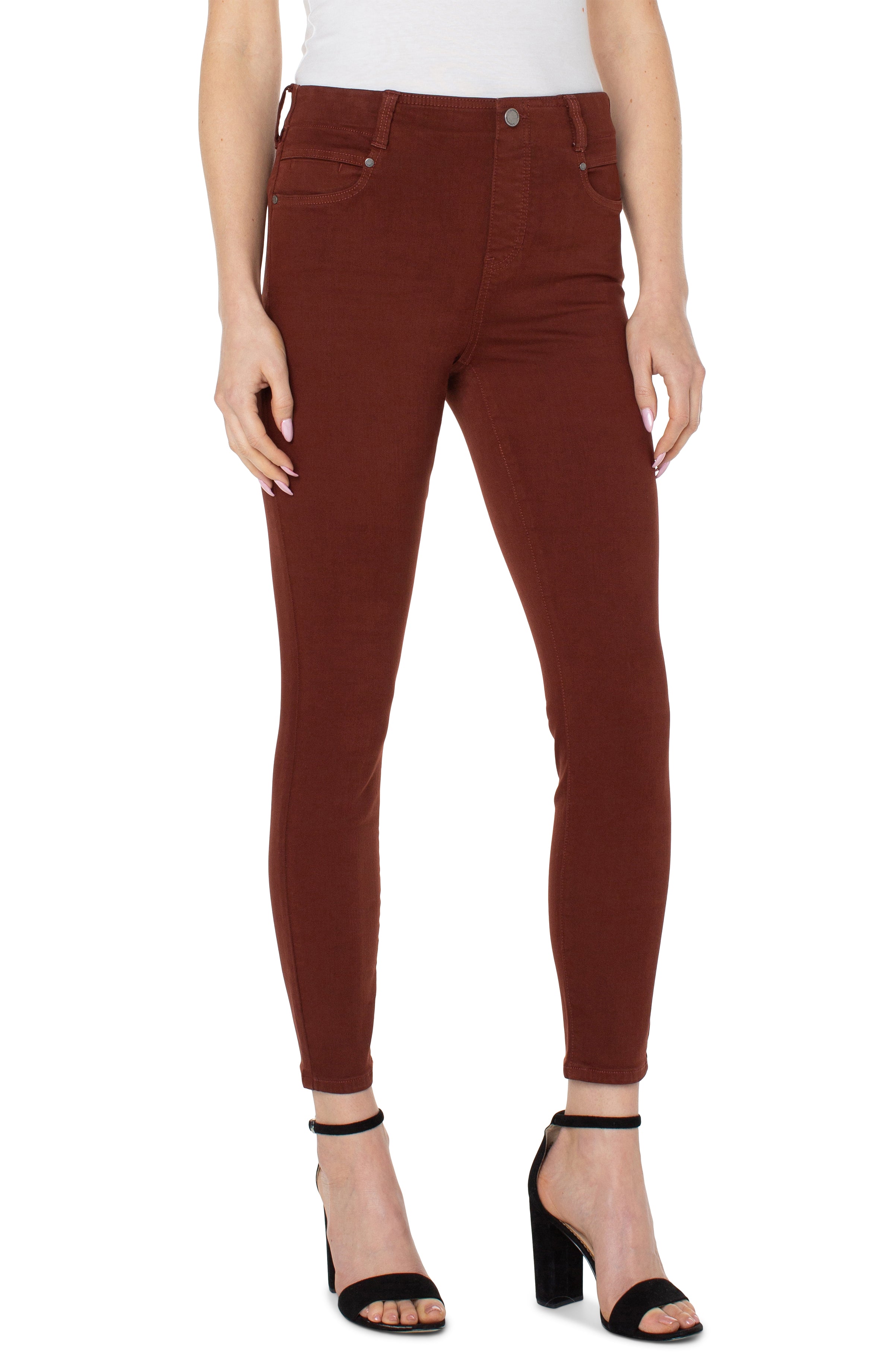 Liverpool Los Angeles Gia Glider Ankle Skinny, Raisin - Statement Boutique