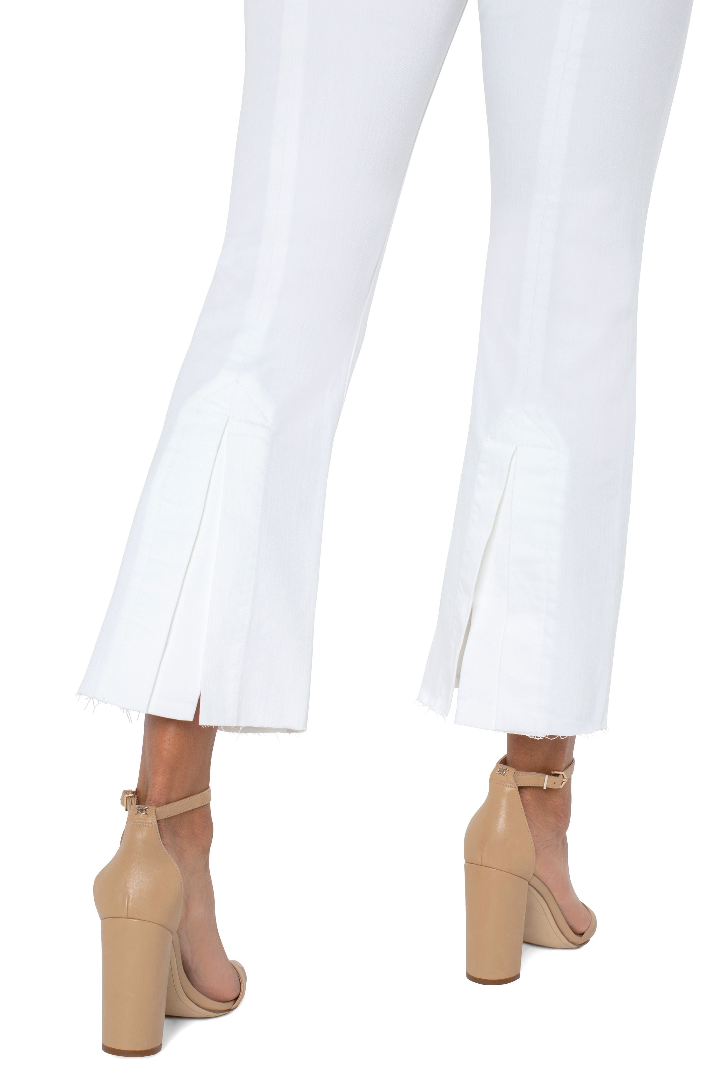 Liverpool Los Angeles Gia Glider Back Slit Crop Flare 25.5", Bright White - Statement Boutique