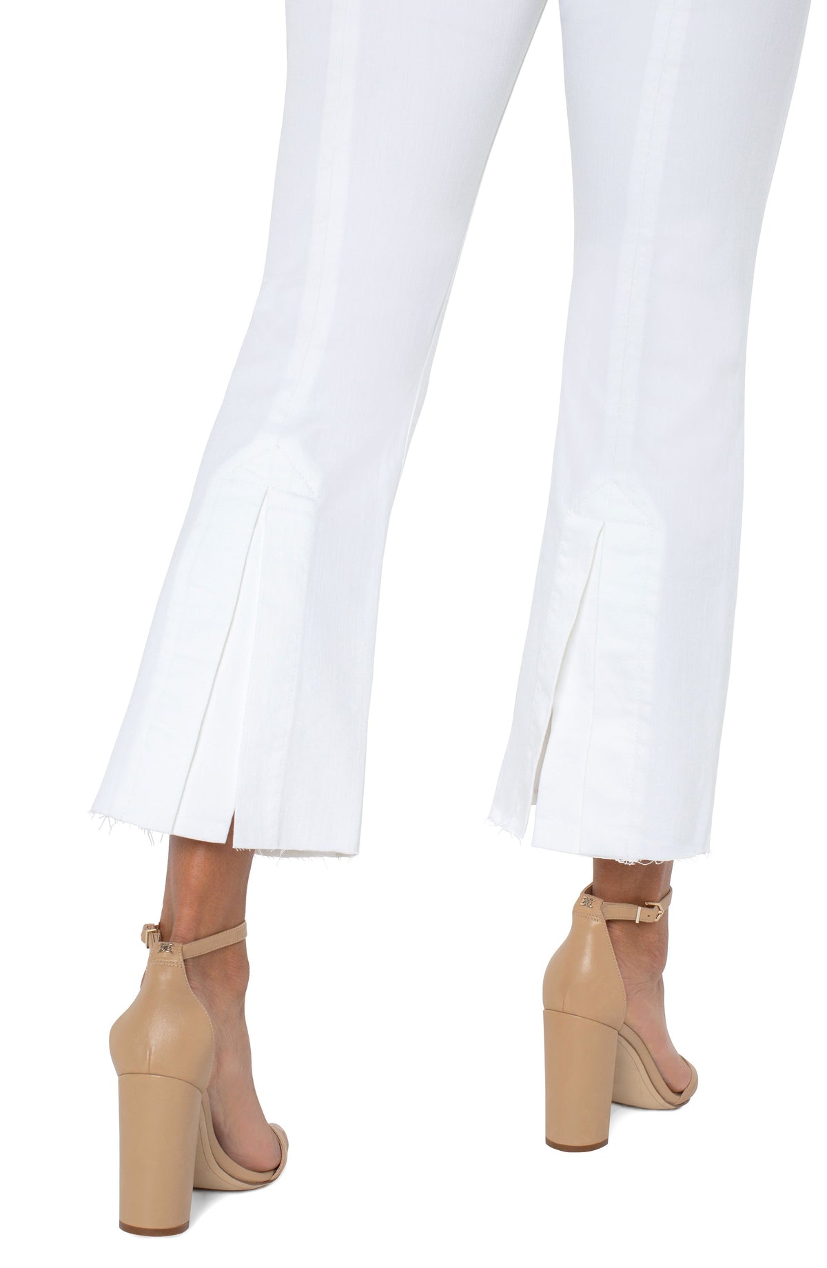 Liverpool Los Angeles Gia Glider Back Slit Crop Flare 25.5&quot;, Bright White - Statement Boutique