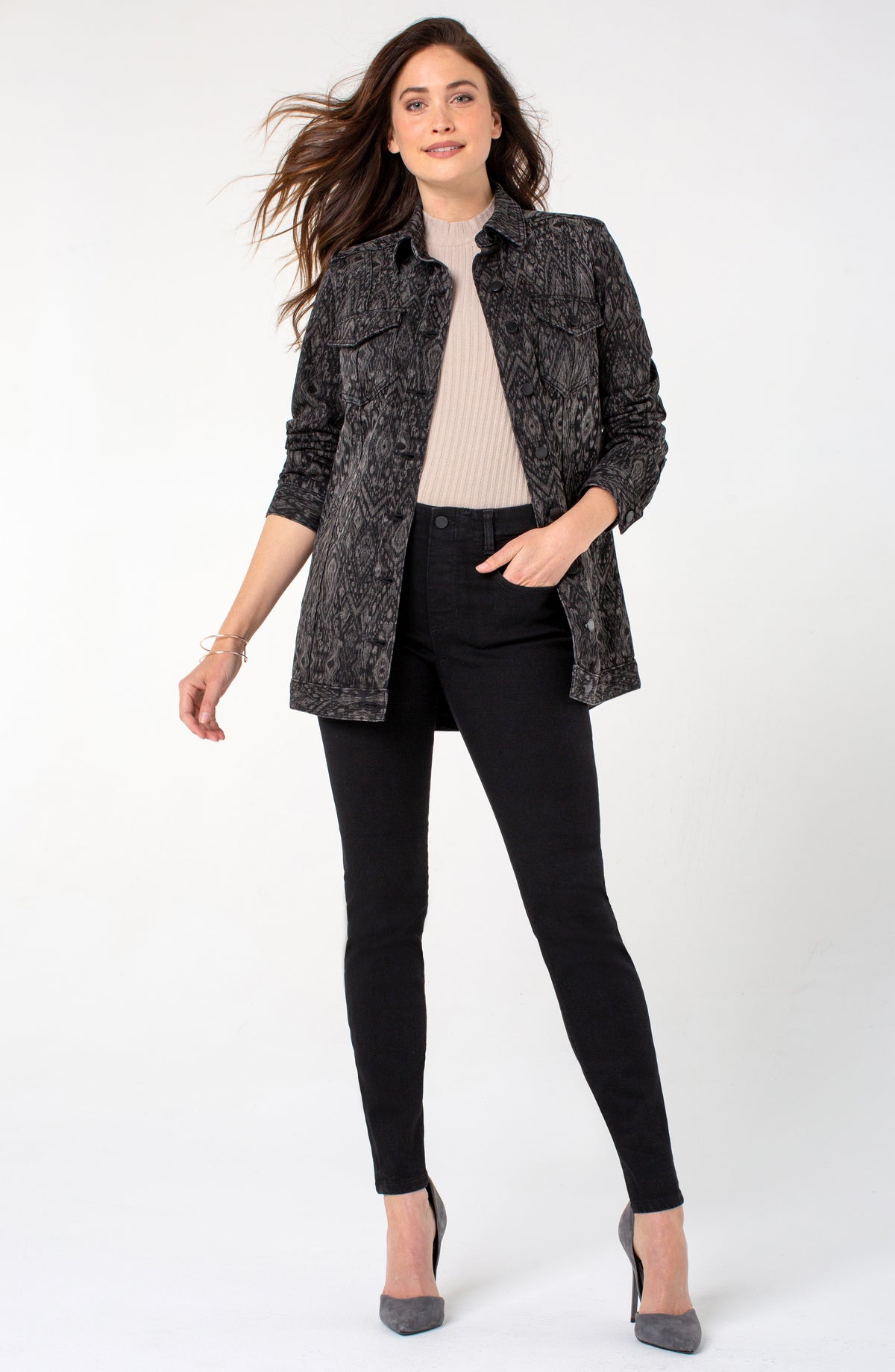 Liverpool Los Angeles Gia Glider Skinny 30&quot;, Black Rinse - Statement Boutique