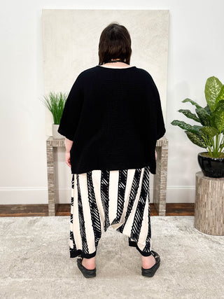 Luukaa Doodle Harem Pant, Black/Cream - Statement Boutique