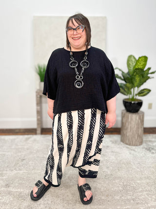Luukaa Doodle Harem Pant, Black/Cream - Statement Boutique