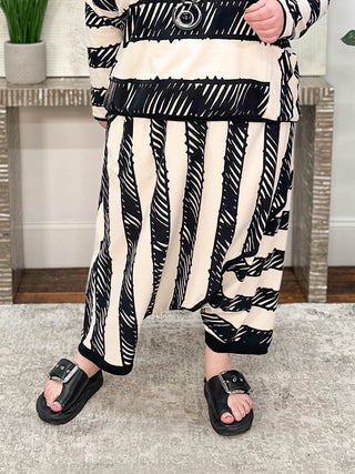 Luukaa Doodle Harem Pant, Black/Cream - Statement Boutique