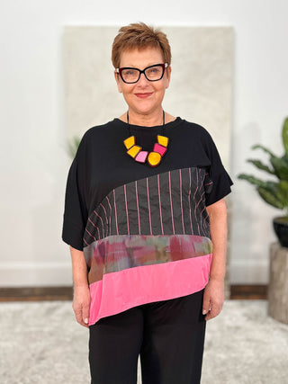 Luukaa Glow Asymmetric Top, Pink - Statement Boutique