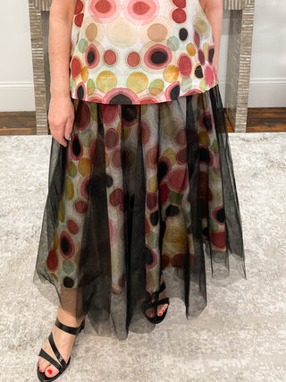 Luukaa Flow Tulle Overlay Skirt, Mauve Multi - Statement Boutique