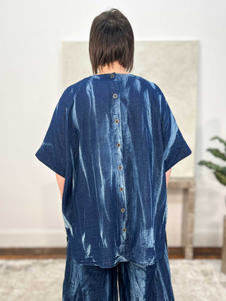 Luukaa Aura Button Back Tunic, Candy Sky - Statement Boutique