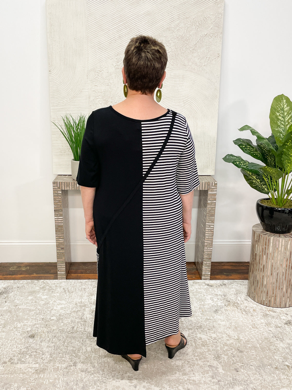 Luukaa Harmony Dress, Black Stripe - Statement Boutique