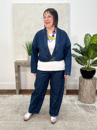 Luukaa Nila Cropped Jacket, Indigo Denim - Statement Boutique