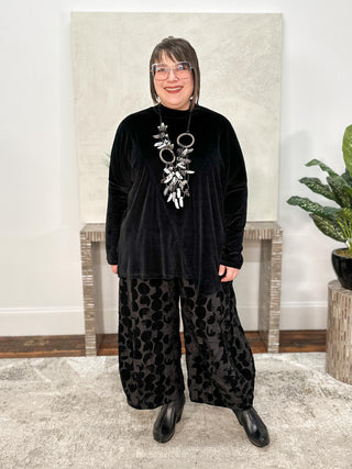 Panorama Velvet Top, Black