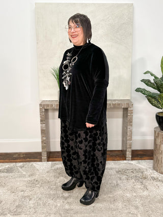 Panorama Velvet Top, Black