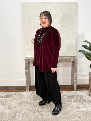 Panorama Velvet Top, Bordeaux