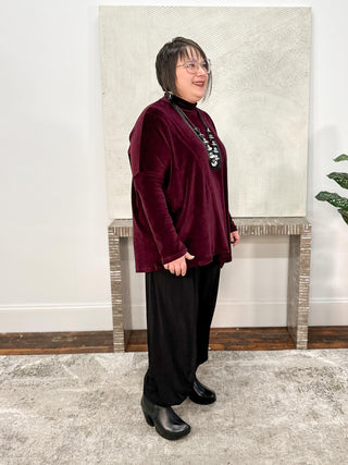 Panorama Velvet Top, Bordeaux