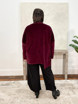 Panorama Velvet Top, Bordeaux
