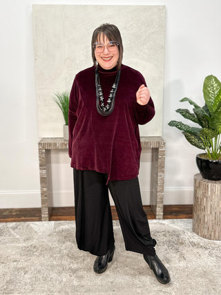 Panorama Velvet Top, Bordeaux