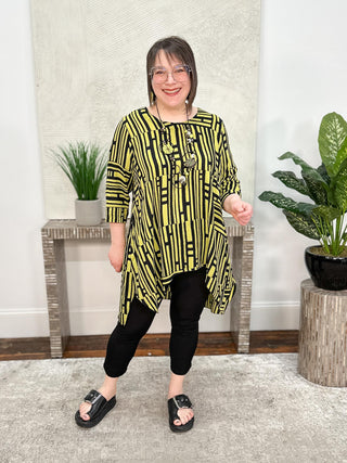 Adverb Finally Fences Tunic, Chartreuse - Statement Boutique