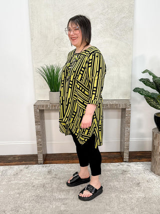 Adverb Finally Fences Tunic, Chartreuse - Statement Boutique