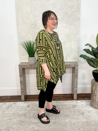 Adverb Finally Fences Tunic, Chartreuse - Statement Boutique