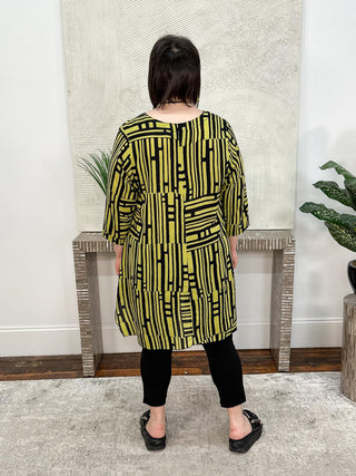 Adverb Finally Fences Tunic, Chartreuse - Statement Boutique