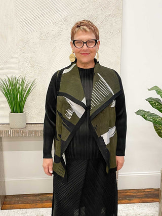 MC Oasis Shadow Printed Jacket, Olive - Statement Boutique