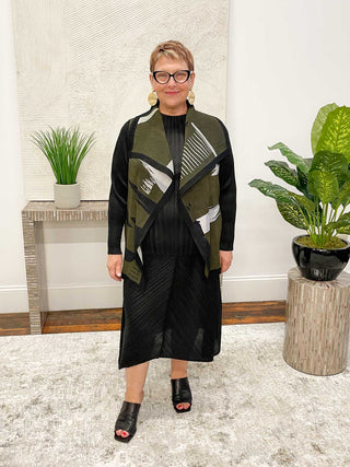 MC Oasis Shadow Printed Jacket, Olive - Statement Boutique