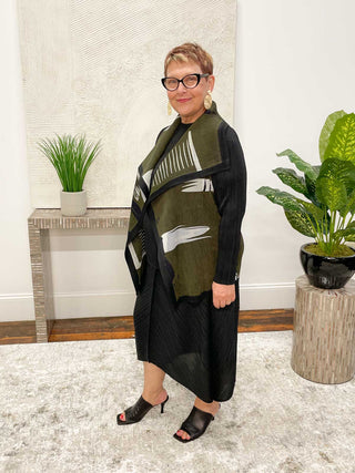 MC Oasis Shadow Printed Jacket, Olive - Statement Boutique
