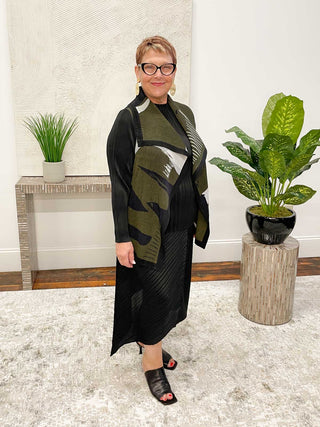 MC Oasis Shadow Printed Jacket, Olive - Statement Boutique