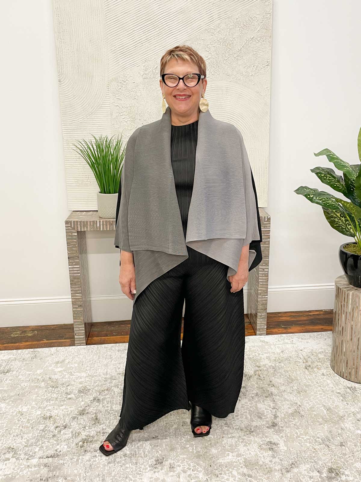 MC Oasis Two Tone Kimono Jacket, Black/Grey - Statement Boutique