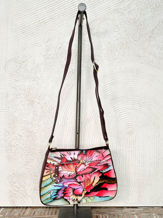 Convertible Shoulder Bag, Wine Floral