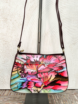 Convertible Shoulder Bag, Wine Floral