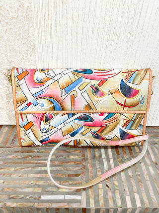 Magnifique Large Convertible Clutch, Multi Abstract - Statement Boutique
