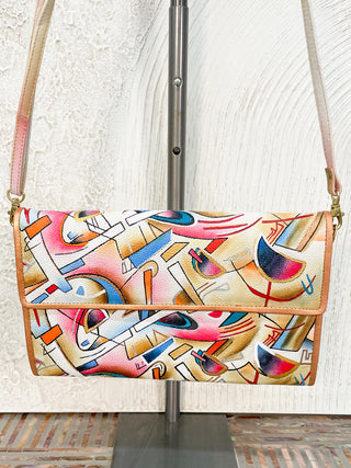 Magnifique Large Convertible Clutch, Multi Abstract - Statement Boutique