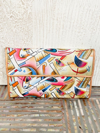 Magnifique Large Convertible Clutch, Multi Abstract - Statement Boutique