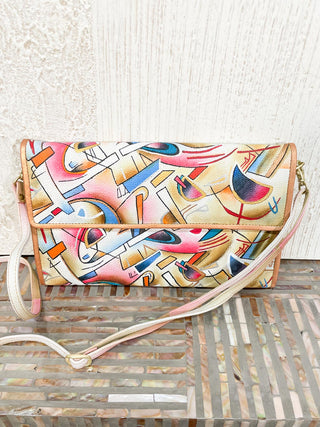 Magnifique Large Convertible Clutch, Multi Abstract - Statement Boutique