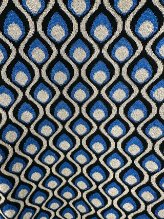 Mat Lurex Patterned Turtleneck Tunic Sweater, Sapphire - Statement Boutique