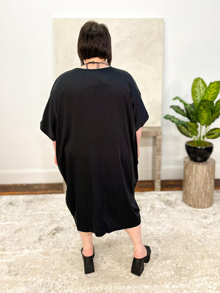 Mat V-Neck Relax Dress, Black - Statement Boutique
