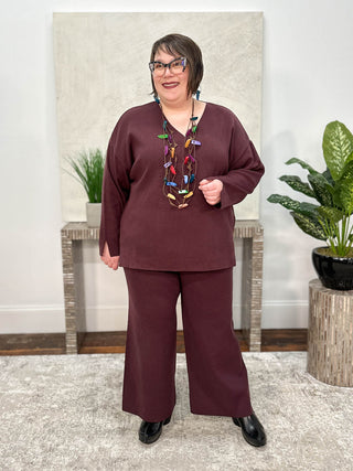 Mat V-Neck Sweater, Plum - Statement Boutique