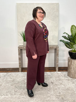 Mat V-Neck Sweater, Plum - Statement Boutique