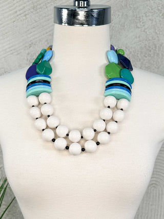 Michaela Malin Charlotte Necklace, White - Statement Boutique