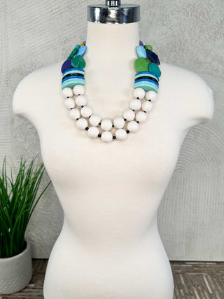 Michaela Malin Charlotte Necklace, White - Statement Boutique