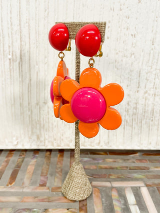 Michaela Malin Flora Clip Earrings, Multi - Statement Boutique