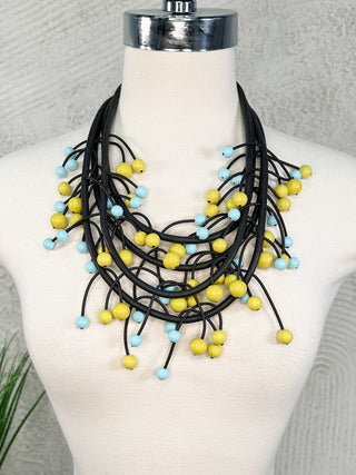 Michaela Malin Onyx Necklace, Green/Blue - Statement Boutique