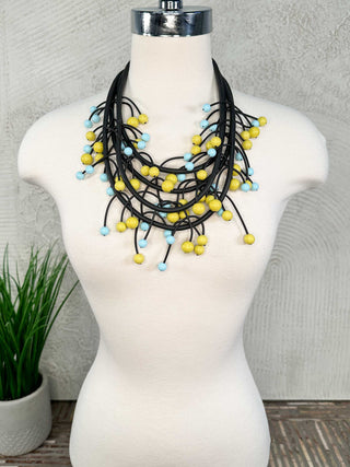 Michaela Malin Onyx Necklace, Green/Blue - Statement Boutique
