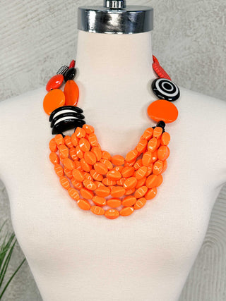 Michaela Malin Sunrise Necklace, Orange - Statement Boutique