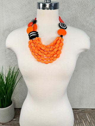 Michaela Malin Sunrise Necklace, Orange - Statement Boutique