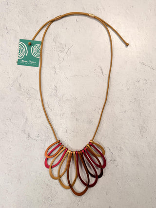 Barcelona Necklace, Copper Red Gold Combo