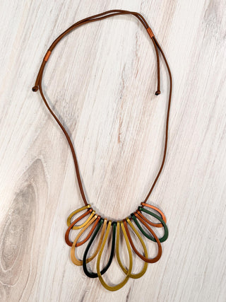 Monica Krexa Barcelona Necklace, Green/Pistachio/Copper Brown Combo - Statement Boutique